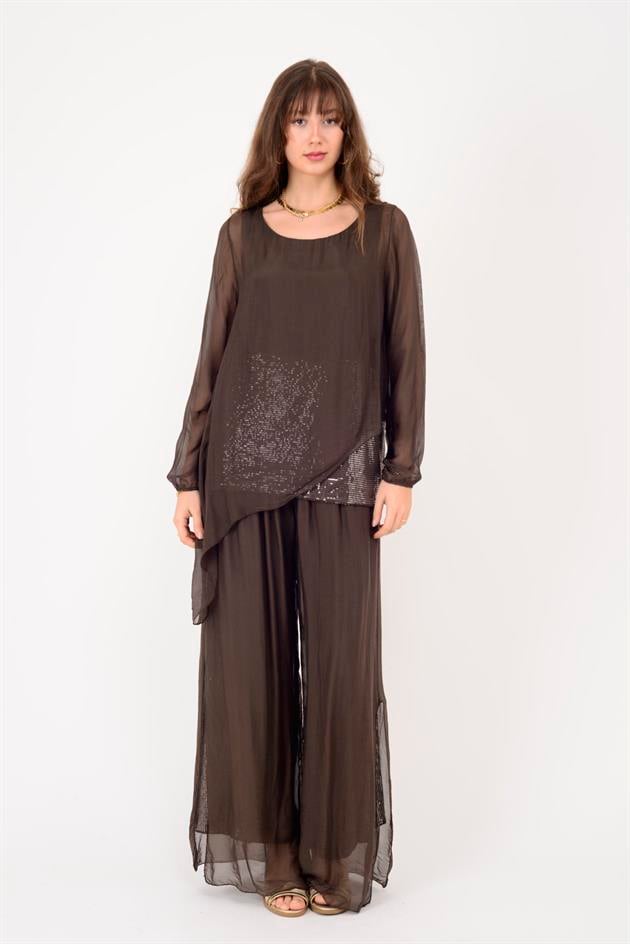 7265 SEALAND PAYET DETAYLI ASİMETRİK İPEK TAKIM