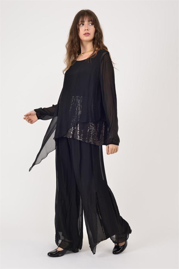 7265 SEALAND PAYET DETAYLI ASİMETRİK İPEK TAKIM