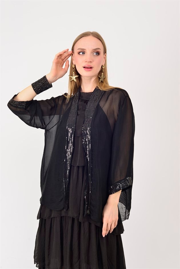 7590 PAYET DETAYLI İPEK CEKET