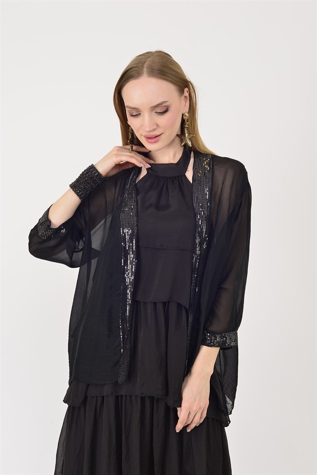 7590 PAYET DETAYLI İPEK CEKET