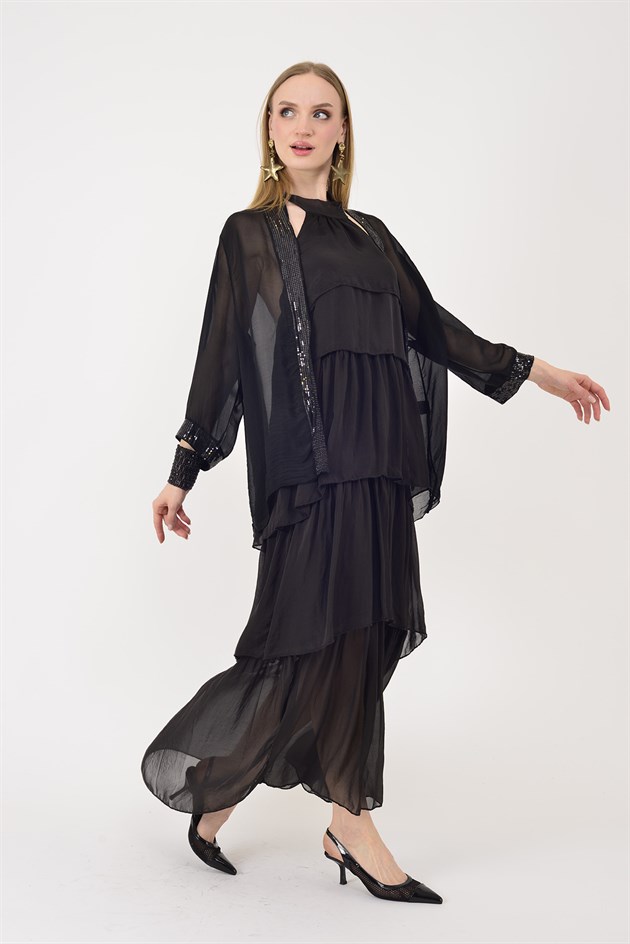 7590 PAYET DETAYLI İPEK CEKET