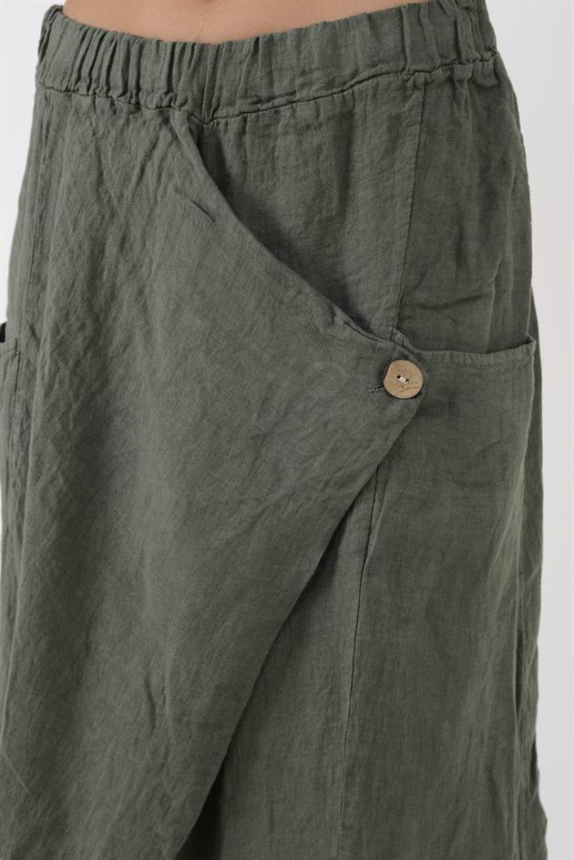 7664 DÜĞME DETAYLI KUPTAN CEPLI ETEK