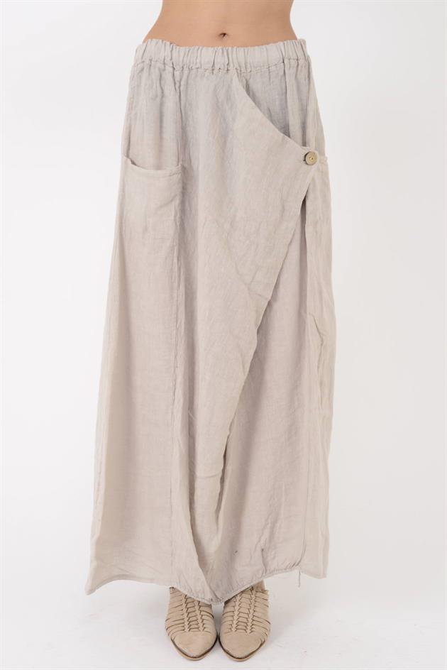 7664 DÜĞME DETAYLI KUPTAN CEPLI ETEK