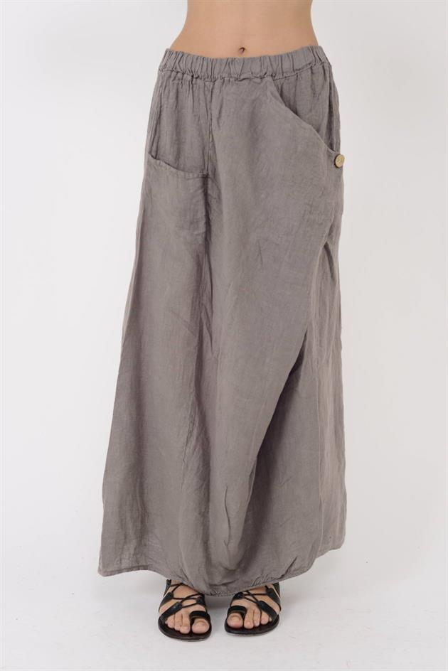 7664 DÜĞME DETAYLI KUPTAN CEPLI ETEK