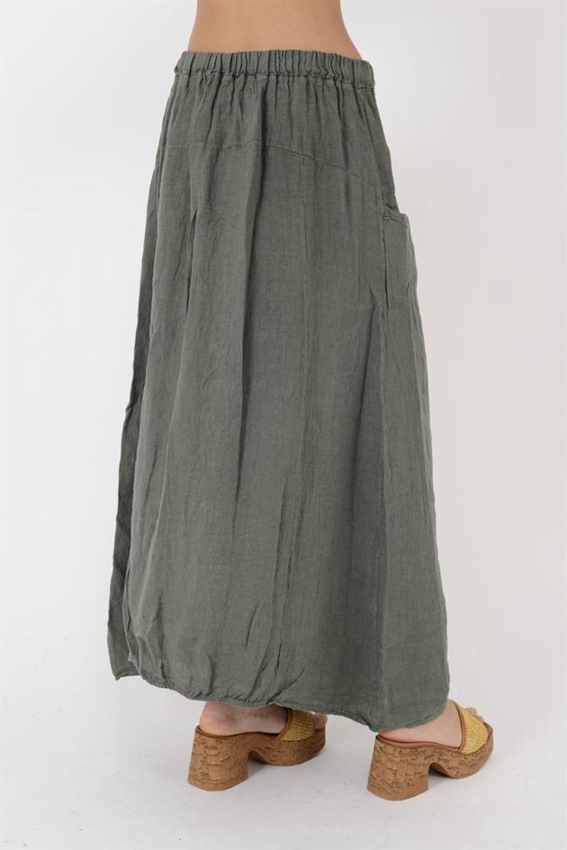 7664 DÜĞME DETAYLI KUPTAN CEPLI ETEK