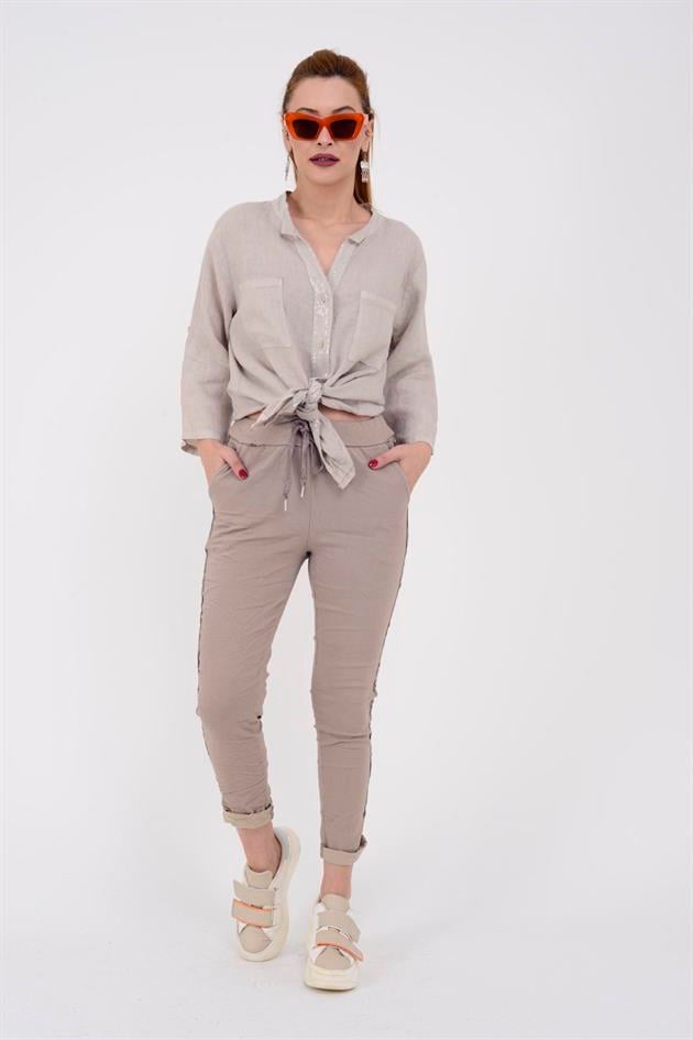 8162 ZIMBA DETAYLI GABARDİN PANTOLON