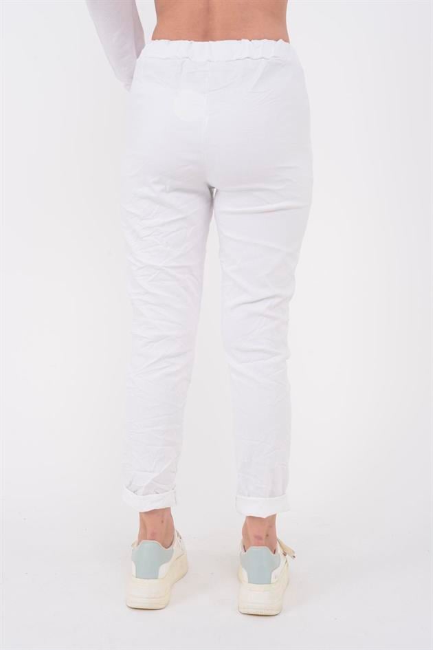 8333 PAYETLİ YILDIZ DETAY GABARDİN PANTOLON