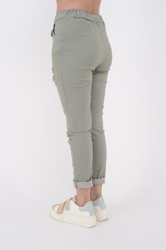 8333 PAYETLİ YILDIZ DETAY GABARDİN PANTOLON