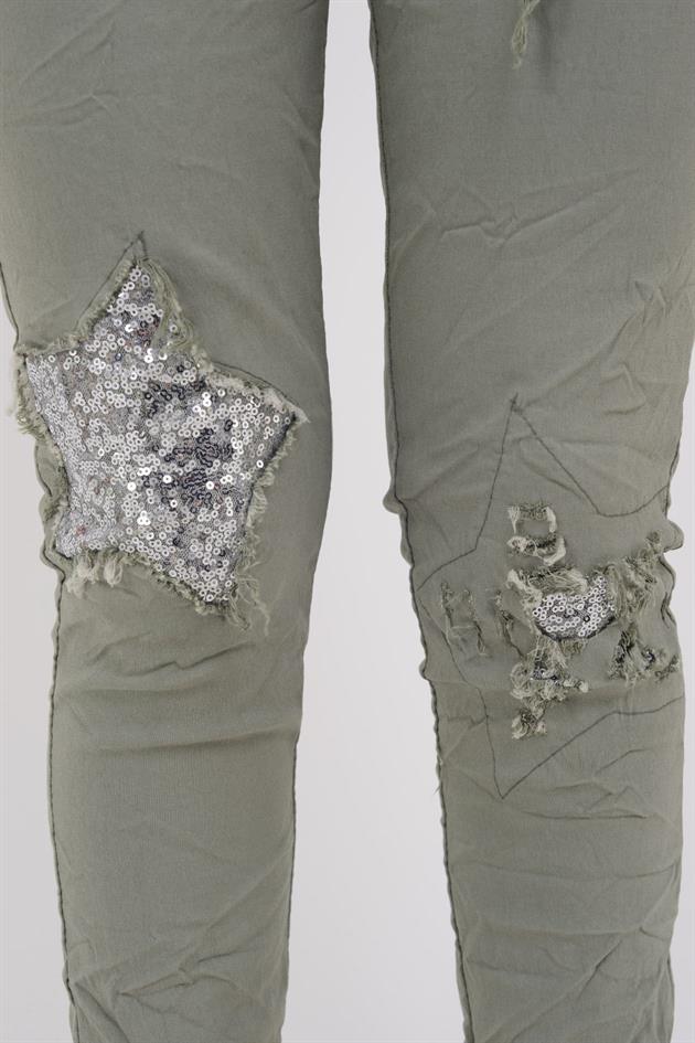 8333 PAYETLİ YILDIZ DETAY GABARDİN PANTOLON