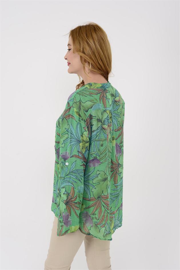 83931 FOREST YAPRAK DESEN GÖMLEK