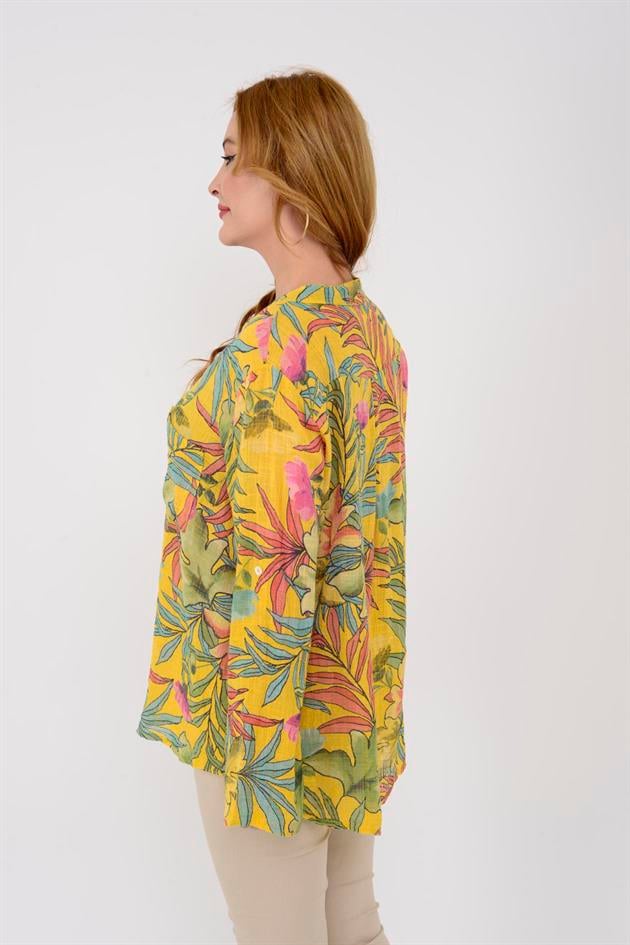 83931 FOREST YAPRAK DESEN GÖMLEK