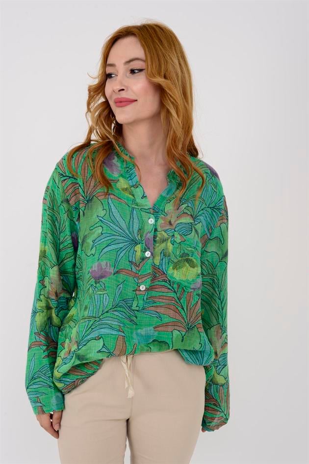 83931 FOREST YAPRAK DESEN GÖMLEK