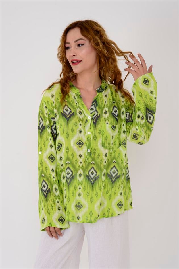 83931 GEOMETRİK DESEN GÖMLEK