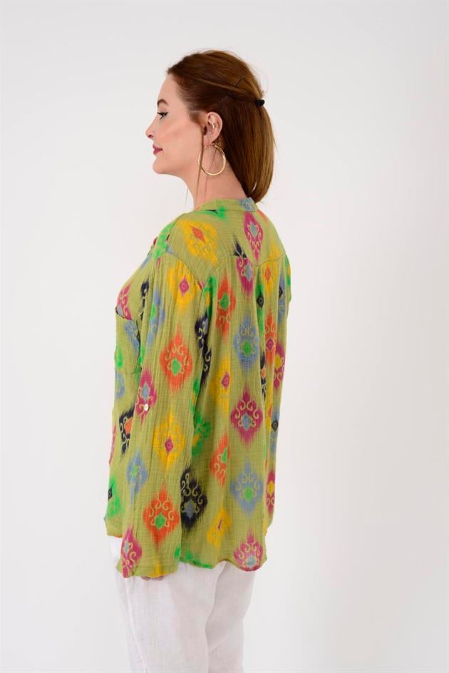 83931 IKAT DESENLİ GÖMLEK