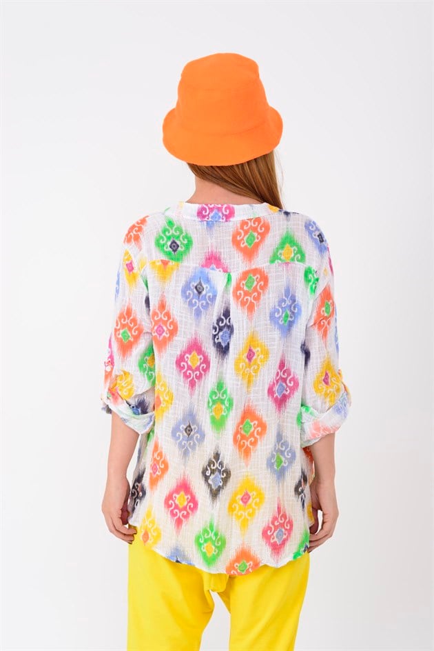 83931 IKAT DESENLİ GÖMLEK