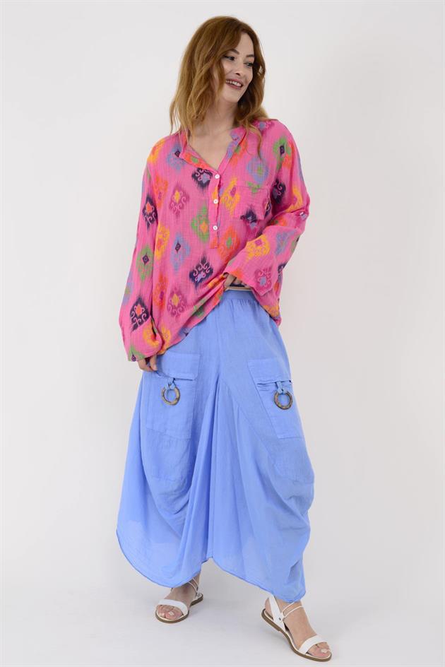 83931 IKAT DESENLİ GÖMLEK