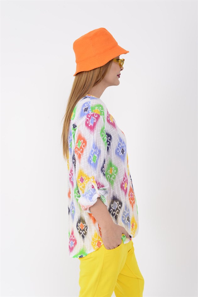 83931 IKAT DESENLİ GÖMLEK