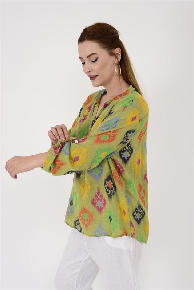83931 IKAT DESENLİ GÖMLEK