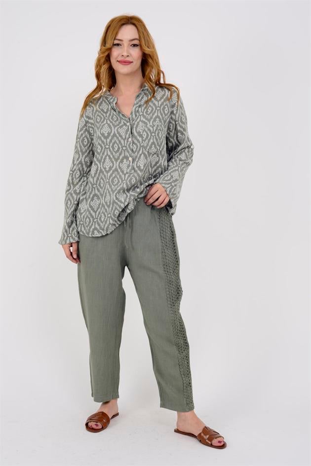 83931 KİLİM DESEN GÖMLEK