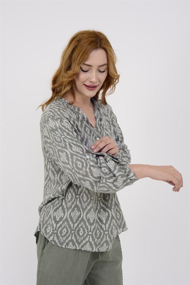 83931 KİLİM DESEN GÖMLEK