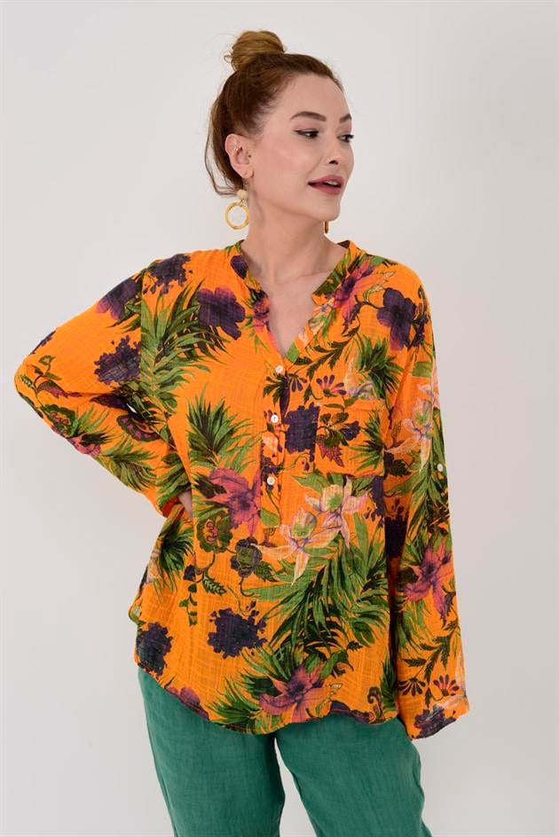 83931 LİLYUM DESEN GÖMLEK