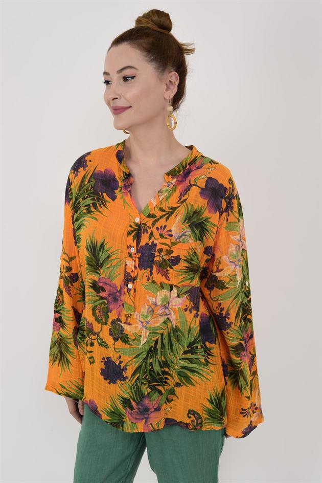 83931 LİLYUM DESEN GÖMLEK