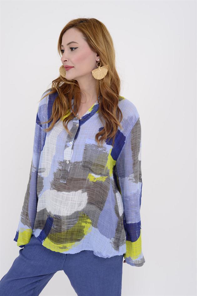 83931 PATCHWORK DESEN GÖMLEK