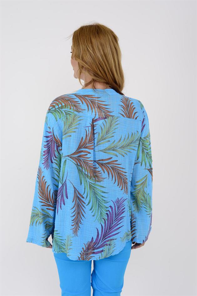 83931 YAPRAK DESEN GÖMLEK