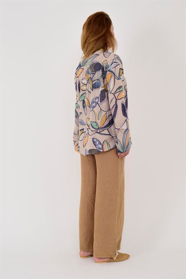 83931 YAPRAK DESEN GÖMLEK