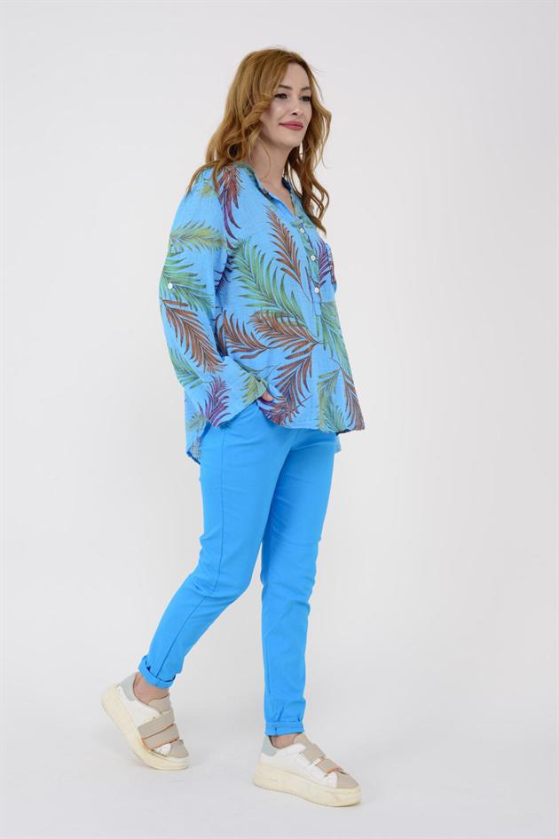 83931 YAPRAK DESEN GÖMLEK