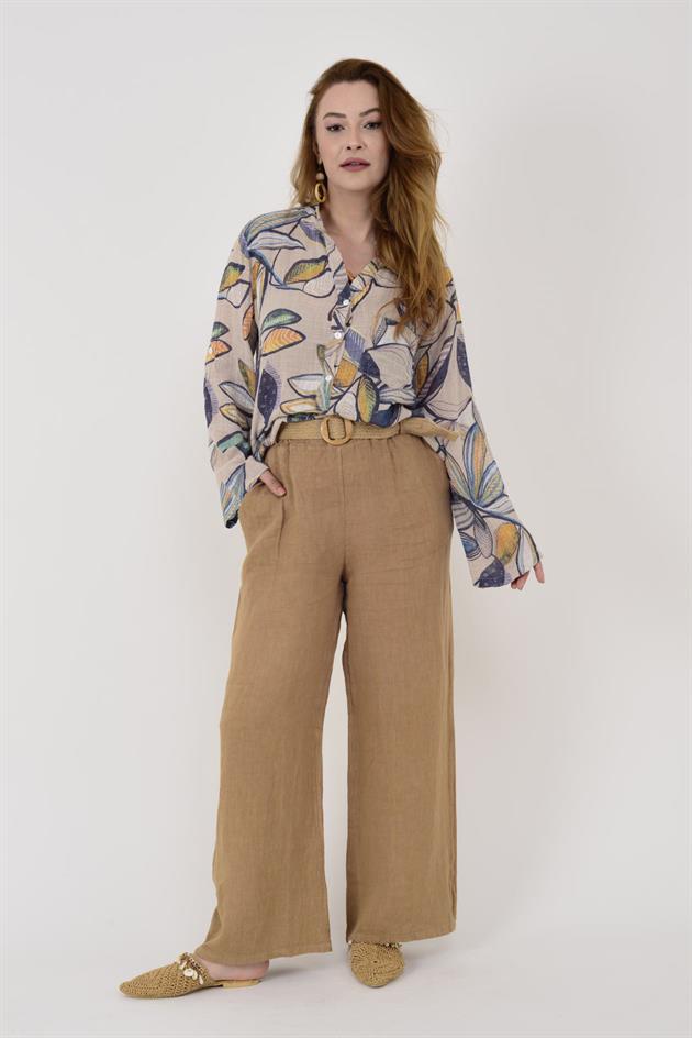 83931 YAPRAK DESEN GÖMLEK