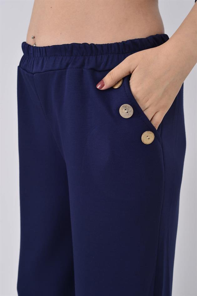 8573 DÜĞME DETAYLI MODAL PANTOLON