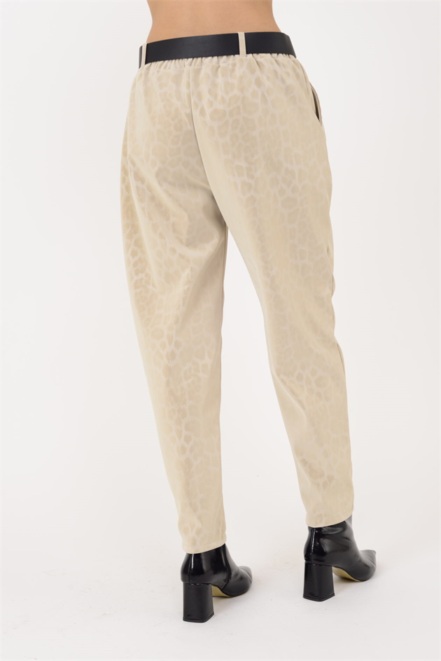 8600 KEMER DETAYLI LEOPAR DESEN PANTOLON