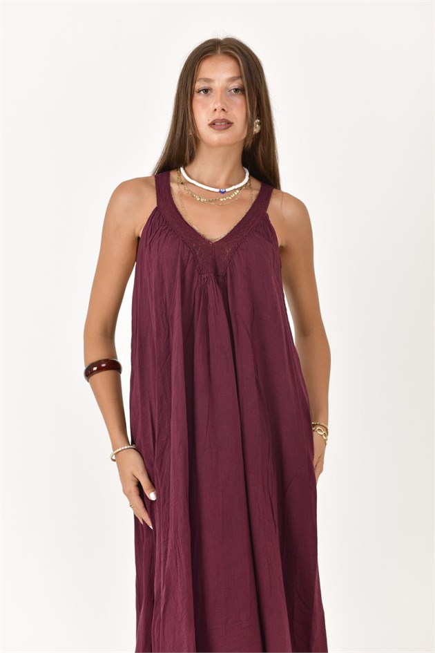 86237 V YAKA ASKILI ELBİSE