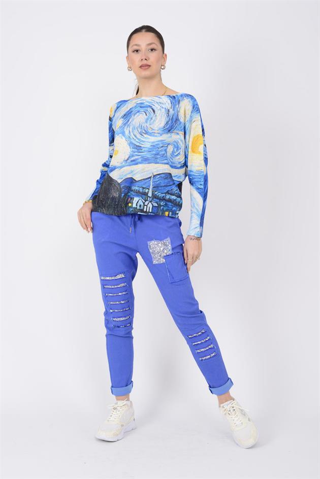 8632 PAYET DETAYLI GABARDİN PANTOLON