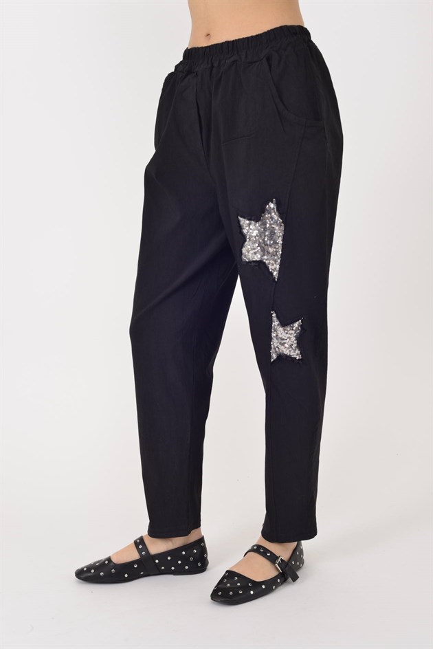 8635 STAR PAYET DETAYLI GABARDİN PANTOLON