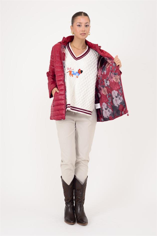 8960 ASTARI ÇİÇEK DESENLİ KAPİTONE MONT