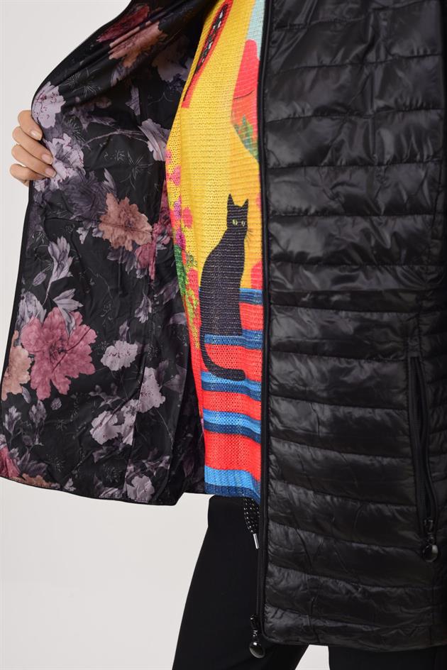 8960 ASTARI ÇİÇEK DESENLİ KAPİTONE MONT