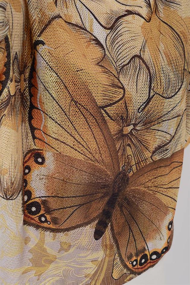 9060 MERRY KELEBEK DESEN MERSERİZE TRİKO BLUZ