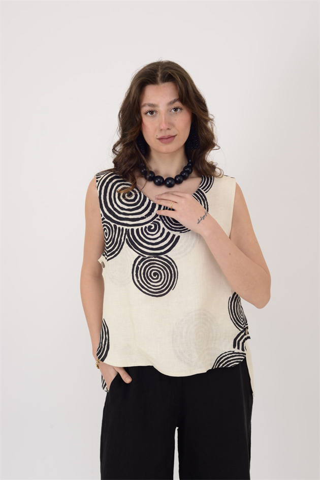 9282 SARMAL DESEN 2Lİ KETEN TAKIM