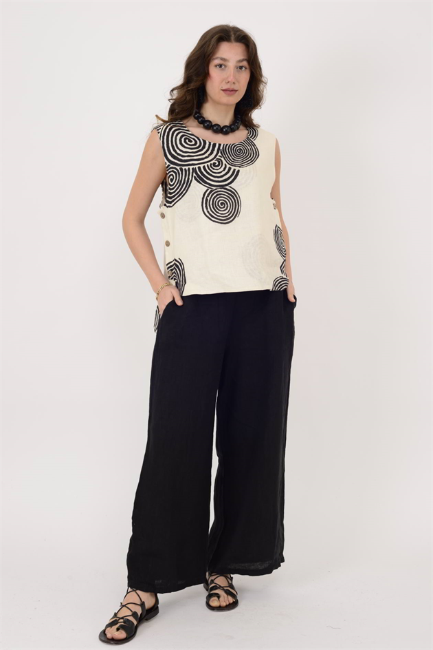 9282 SARMAL DESEN 2Lİ KETEN TAKIM