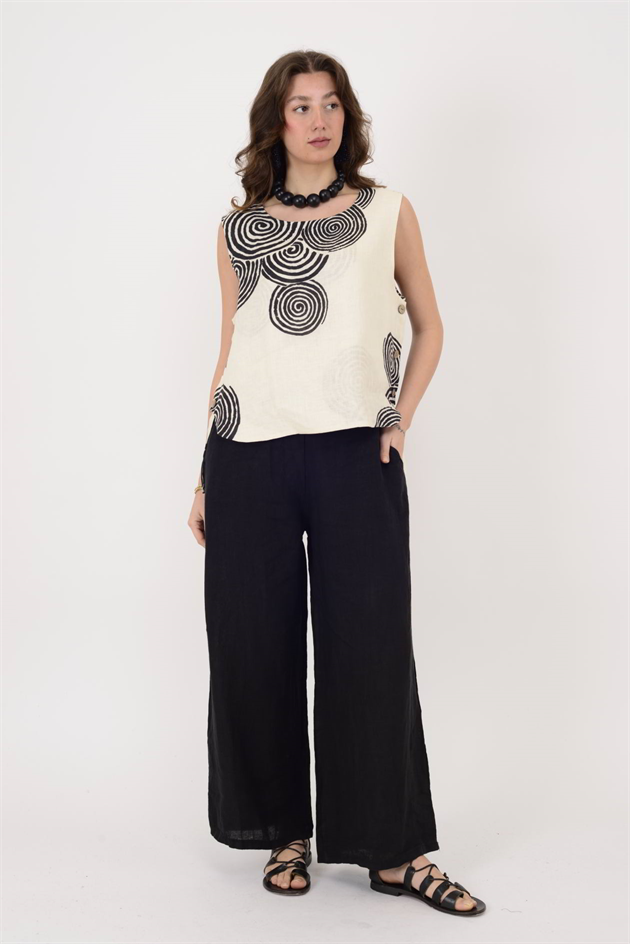 9282 SARMAL DESEN 2Lİ KETEN TAKIM