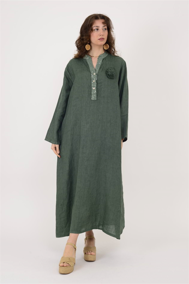 9475 PAYET DETAYLI KETEN ELBİSE