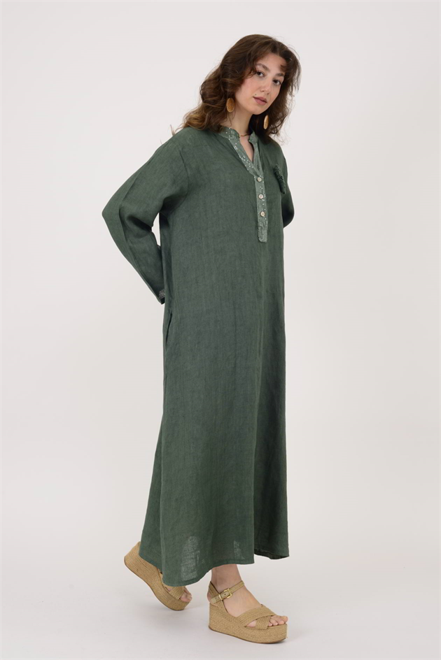 9475 PAYET DETAYLI KETEN ELBİSE