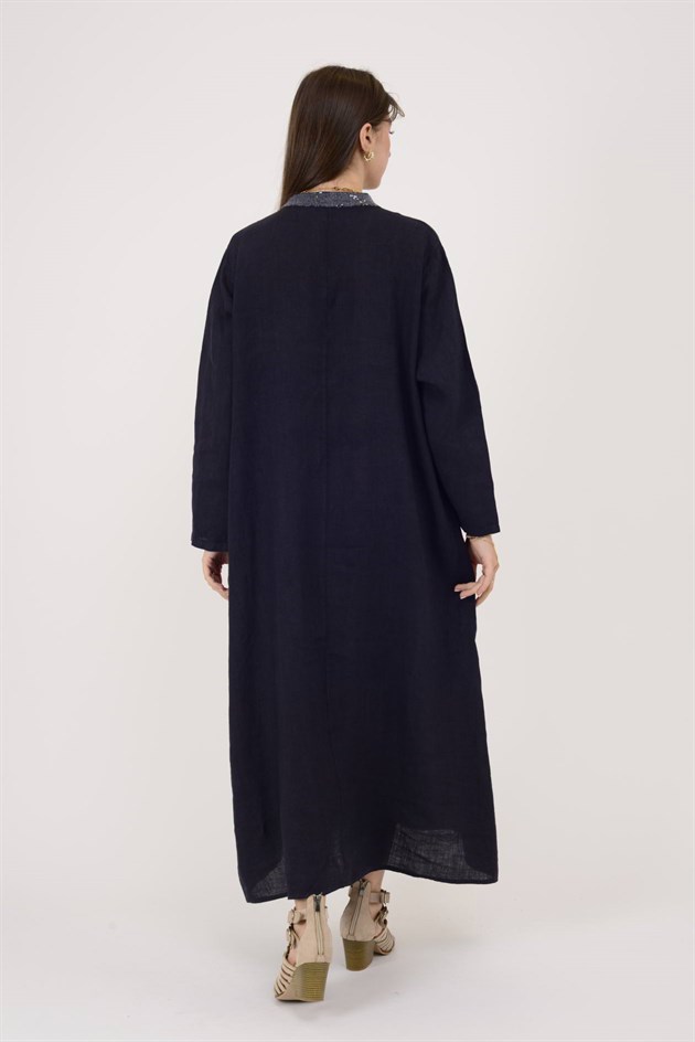 9475 PAYET DETAYLI KETEN ELBİSE