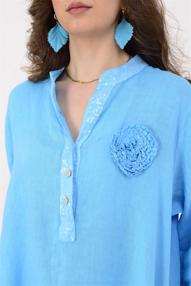 9475 PAYET DETAYLI KETEN ELBİSE