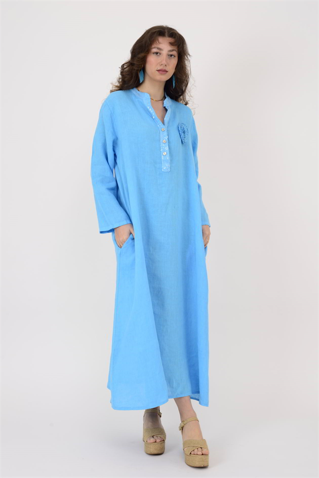 9475 PAYET DETAYLI KETEN ELBİSE