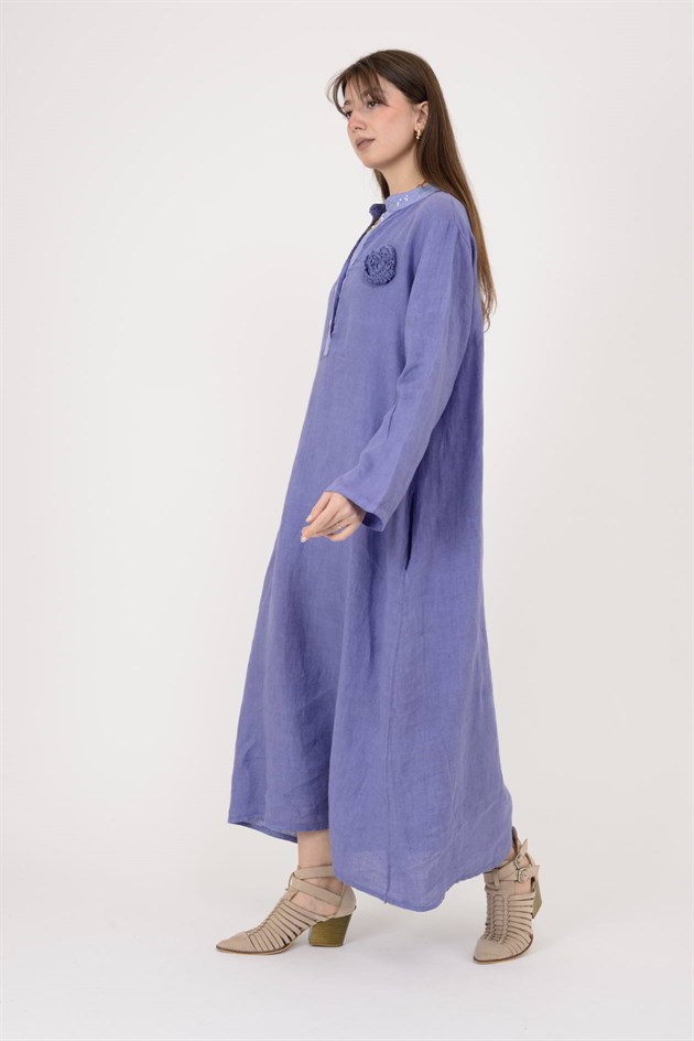 9475 PAYET DETAYLI KETEN ELBİSE