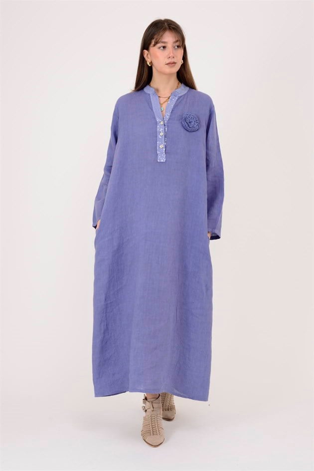 9475 PAYET DETAYLI KETEN ELBİSE