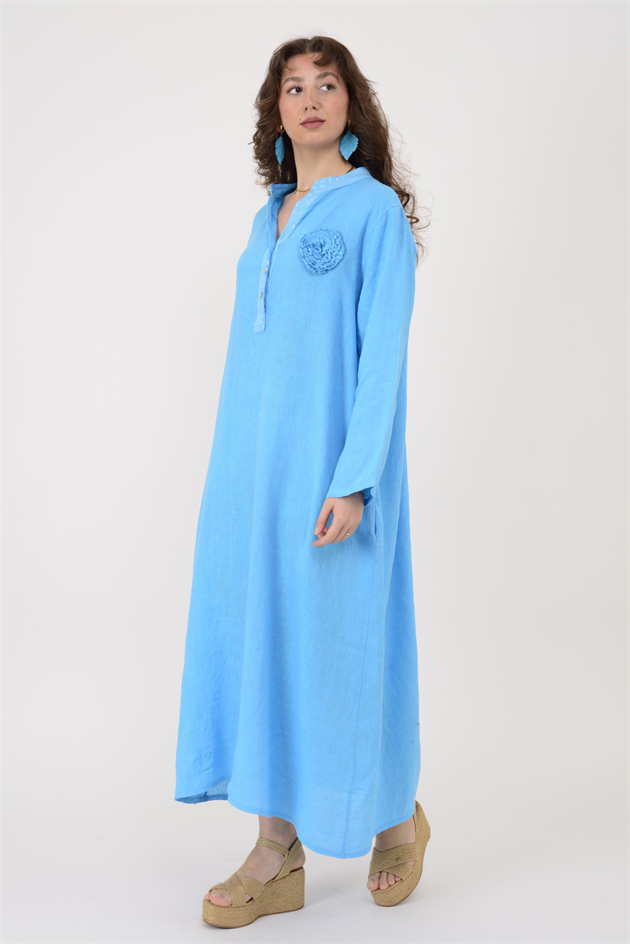 9475 PAYET DETAYLI KETEN ELBİSE